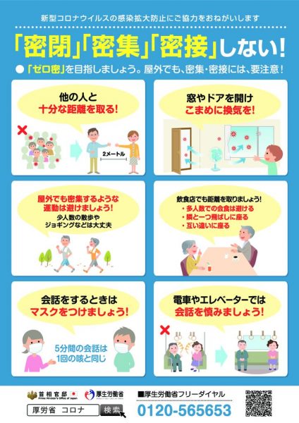「密閉」「密集」「密接」しない!のサムネイル